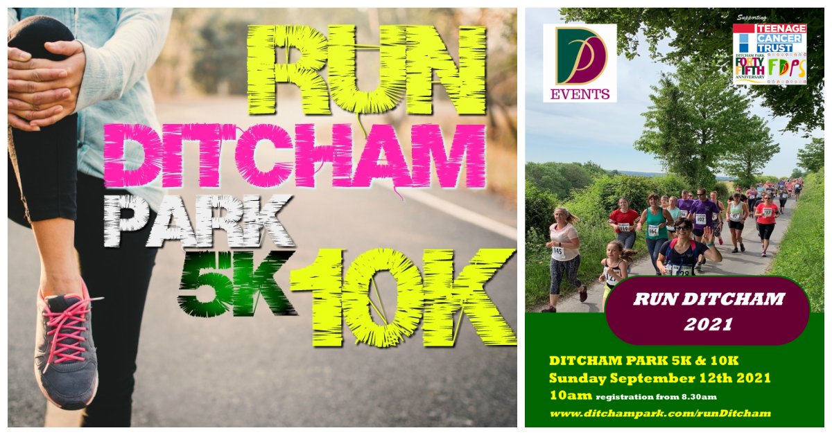 DitchamEvents's tweet photo. Coming this 12th September RUN DITCHAM 2021 - 5K and 10K trail event (and youngsters fun run too!)
Enter by clicking the link.  Supporting @TeenageCancer 
@Havantparkrun @QEparkrun @Southseaparkrun @midhurstmilers 
https://t.co/DBGDtCsVWq https://t.co/J4vEWeNxZL