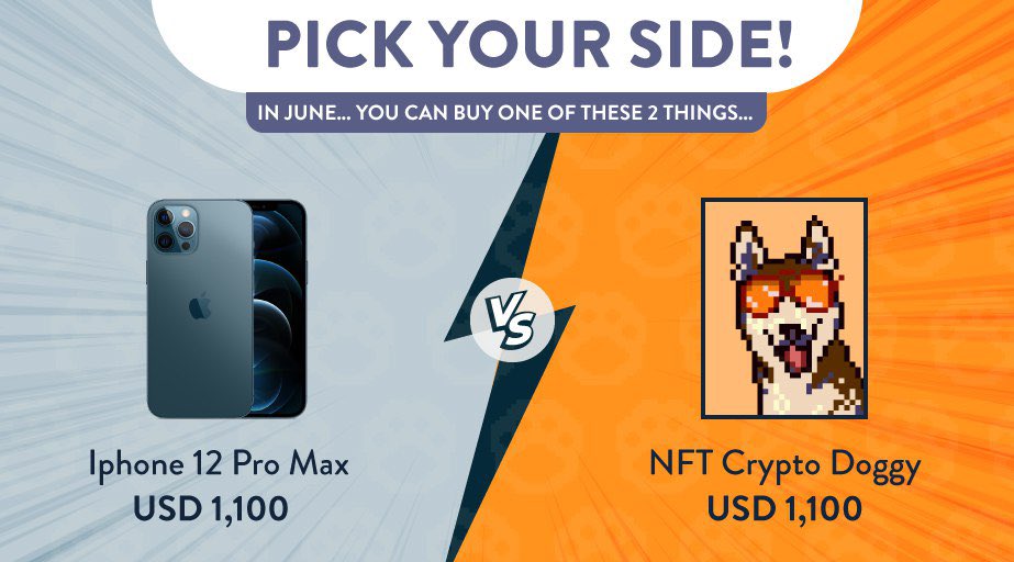 TheDoggyCoin's tweet photo. 👉 It’s time to pick your side...

📲 or 🐶

#DoggyArmy #cryptodoggies $DOGGY $BARK #NFTs https://t.co/URB8OVjd66