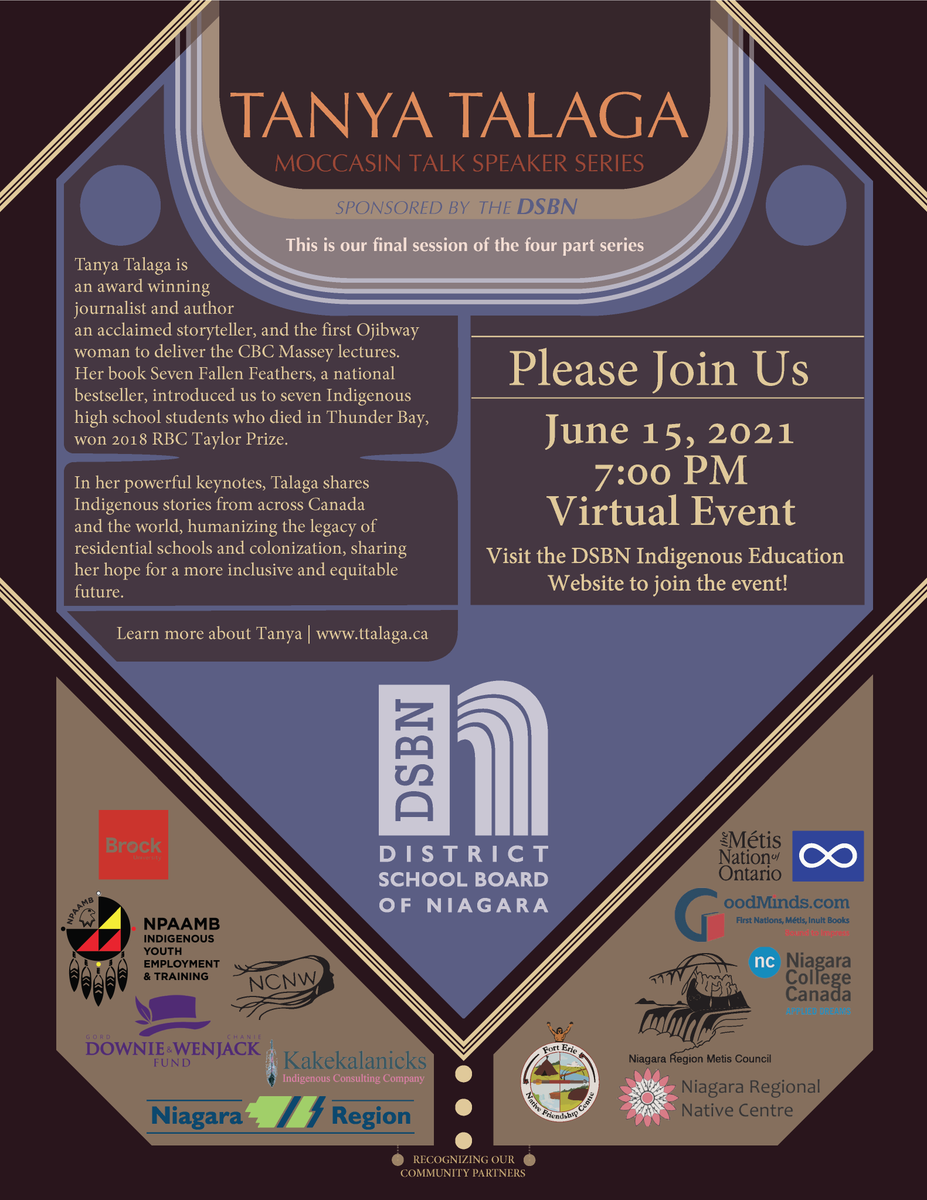 DSBN_Indigenous (@dsbnindigenous) on Twitter photo Please consider joining us June 15th at 7:00 p.m. for the <a href="/dsbn/">District School Board of Niagara</a> final session with <a href="/TanyaTalaga/">Tanya Talaga</a>. Details below. <a href="/KarlDockstader/">Karl Dockstader</a> will be moderating the event. You can visit DSBN Indigenous Education to join on Tuesday night dsbn.org/programs-servi… (link won’t be live until 6:45pm) Please consider joining us June 15th at 7:00 p.m. for the <a href="/dsbn/">District School Board of Niagara</a> final session with <a href="/TanyaTalaga/">Tanya Talaga</a>. Details below. <a href="/KarlDockstader/">Karl Dockstader</a> will be moderating the event. You can visit DSBN Indigenous Education to join on Tuesday night dsbn.org/programs-servi… (link won’t be live until 6:45pm)