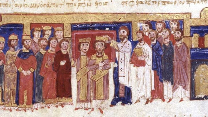 брак в византии. брак в византии. брак в византии. фреска тайная вечеря в милане. фрески монастыря ватопед.