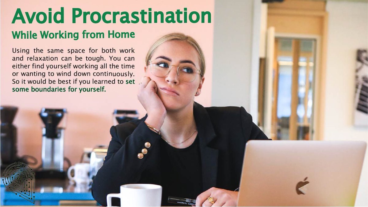 How to Avoid Procrastination While Working from Home 🤔 bit.ly/3wa4AQ0

#Procrastination #Work #WorkFromHome #RemoteTeam #Improvement #Motivation