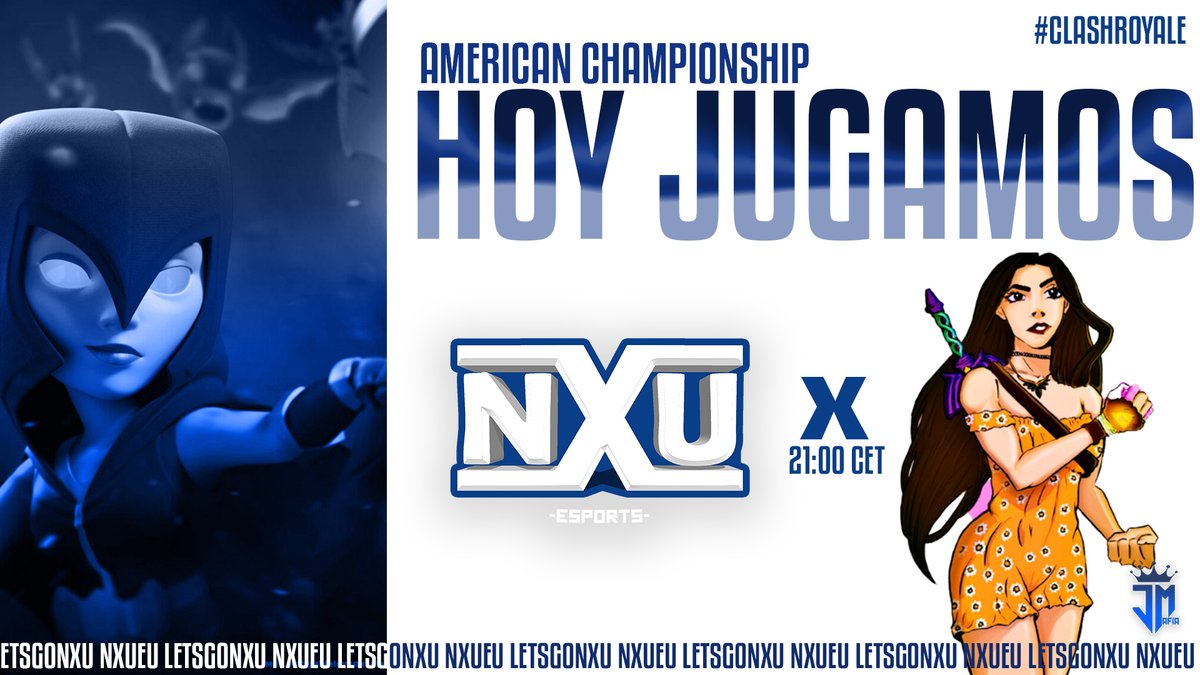 #ClashRoyale | MatchDay!

⭐️En unas horas nos estaremos enfrentando contra las reinas, esperamos poder salir victoriosos⭐️

🏆 American Championship
🆚 @Queen_E_Sports 

⏰|22:00🇪🇸|15:00🇲🇽|

#LetsGoNXU