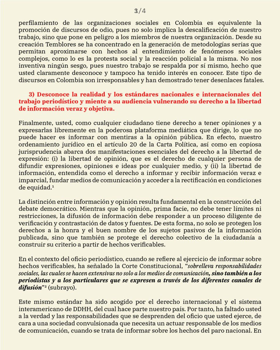 TembloresOng's tweet photo. .@NestorMoralesC Usted está en libertad de opinar lo que desee sobre @TembloresOng, pero no le asiste ningún derecho para mentir a la opinión pública sobre nuestro trabajo, que es serio y sustentado. Le solicitamos rectificar: https://t.co/VNOEFM1UWY