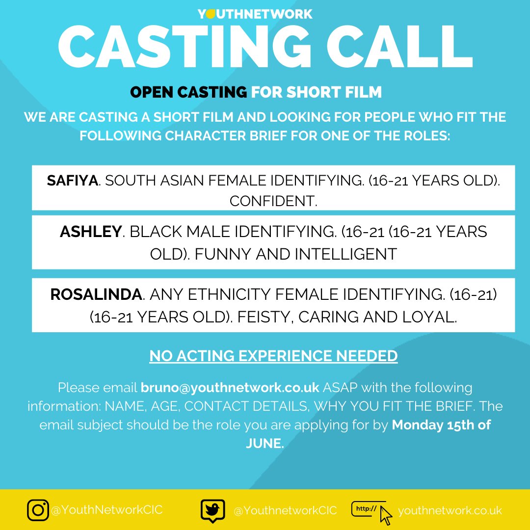 Calling all young #LutonActors who want to get training and experience in #ACTING!🎭