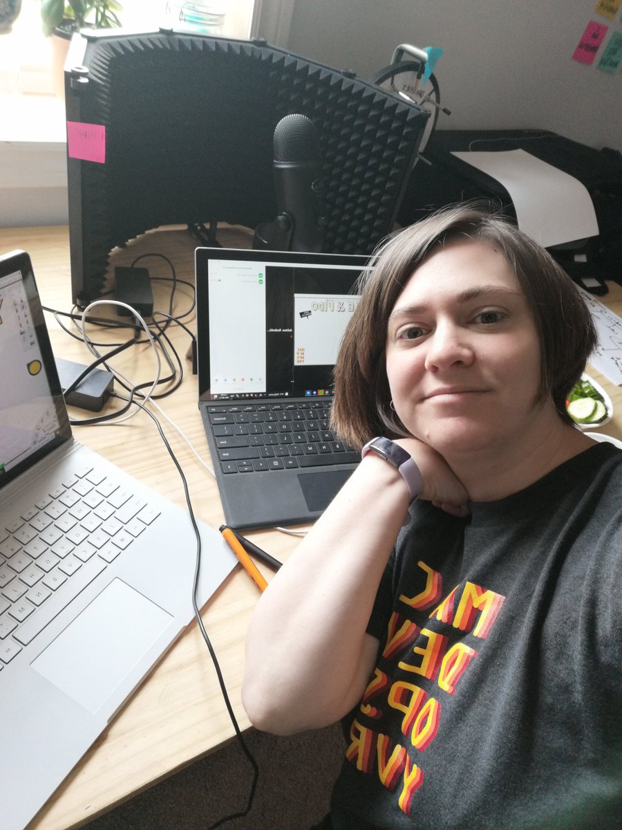 MindsEyeCCF's tweet image. Attempting to show off my setup and my @MacDevOpsYVR t-shirt!! Let&apos;s do this! #graphicrecording #macdevopsyvr