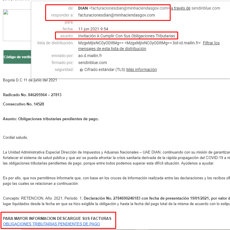 AndresCafeTrade's tweet photo. #ALERTA #EMPRESARIOS #COLOMBIA #ESTAFA 
Nueva modalidad #ROBO por internet haciéndose pasar por la @DIANColombia
Acabo de recibir este correo. 
Por favor elimínenlo y NO abran ningún adjunto ni enlace que contenga. Por favor difundir 
@NoticiasRCN @NoticiasCaracol @CamaraMedellin https://t.co/mSqogfNc0H