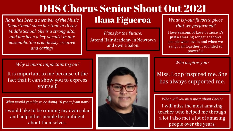 Next Up: Senior Chorus Member Ilana Figueroa!