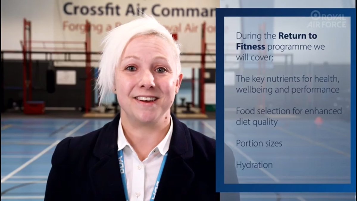 I had the honour of working with colleagues from the @RoyalAirForce recently to produce a collection of nutrition videos 💙

You can view the RAF’s Return to Fitness series on their official Youtube channel here: 🎥 youtu.be/4ObG0c0_s8A

#WhatDietitiansDo #PersonnelHealth