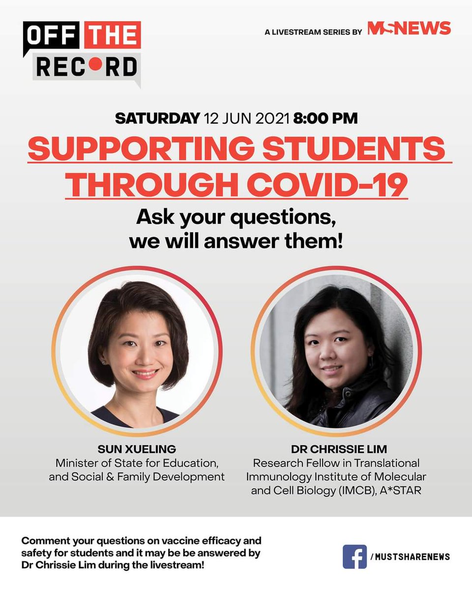 Dr Chrissie K Lim Fully Vaxed Still Masked On Twitter Singapore Friends I M Doing A Facebook Livestream Q A With Mos Sun Xueling On Mustsharenews Tomorrow 8pm Sgt We Will Focus On