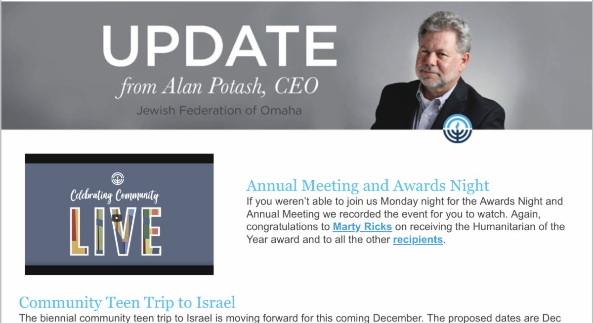 Update from Alan Potash - June 11, 2021 conta.cc/3gksC5H