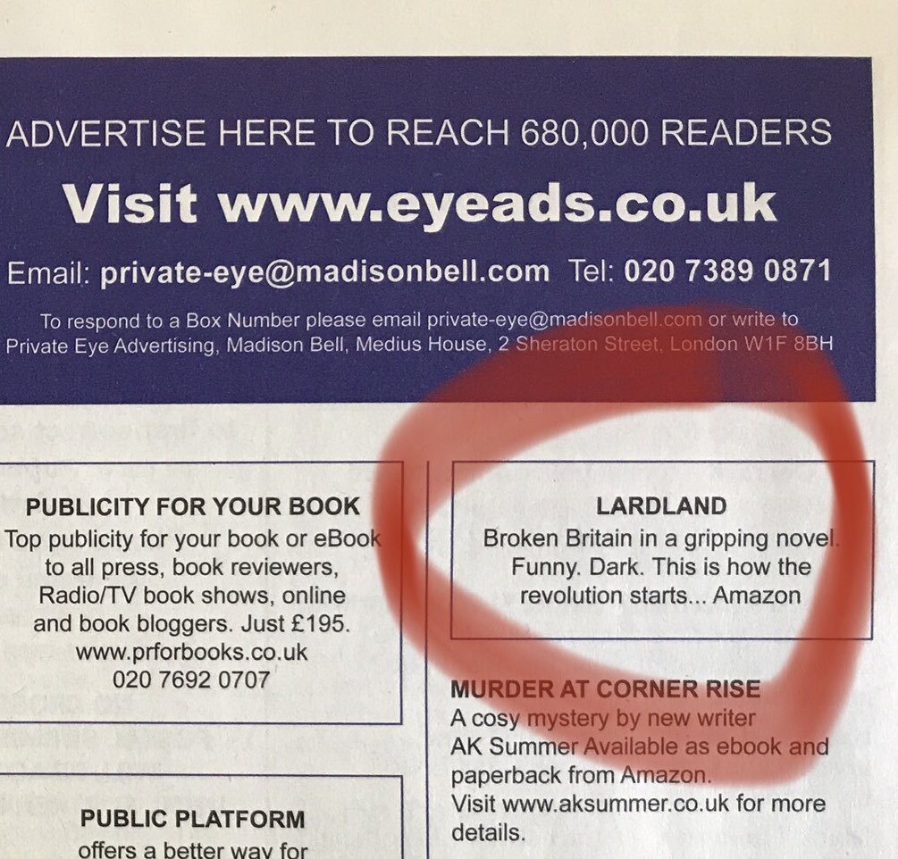 LardlandNovel's tweet photo. Not at all Private. Eye.
@AwenMeirion has it. Goodbye #Bezos

#Lardland #NewWriting #Novel https://t.co/KdafO8EfP6