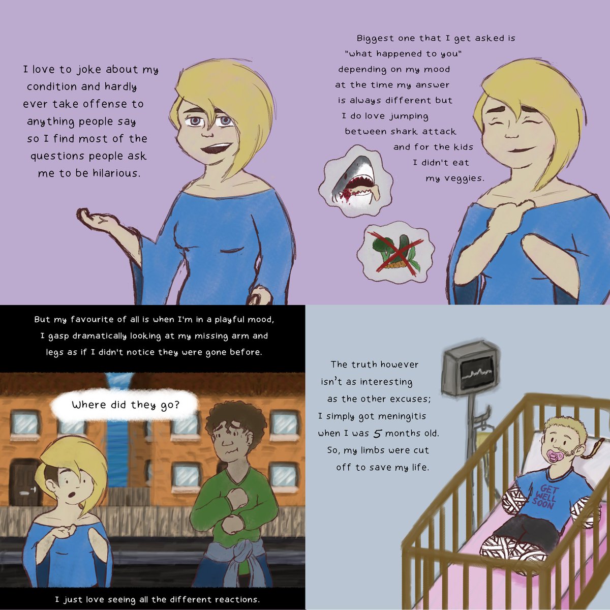 People like to ask <a href="/TaylorMcTaggar3/">Taylor McTaggart</a> what happened to her, and she likes to joke around in her answers. But that doesn’t mean that every amputee’s up for answering the same personal questions. (1/2)