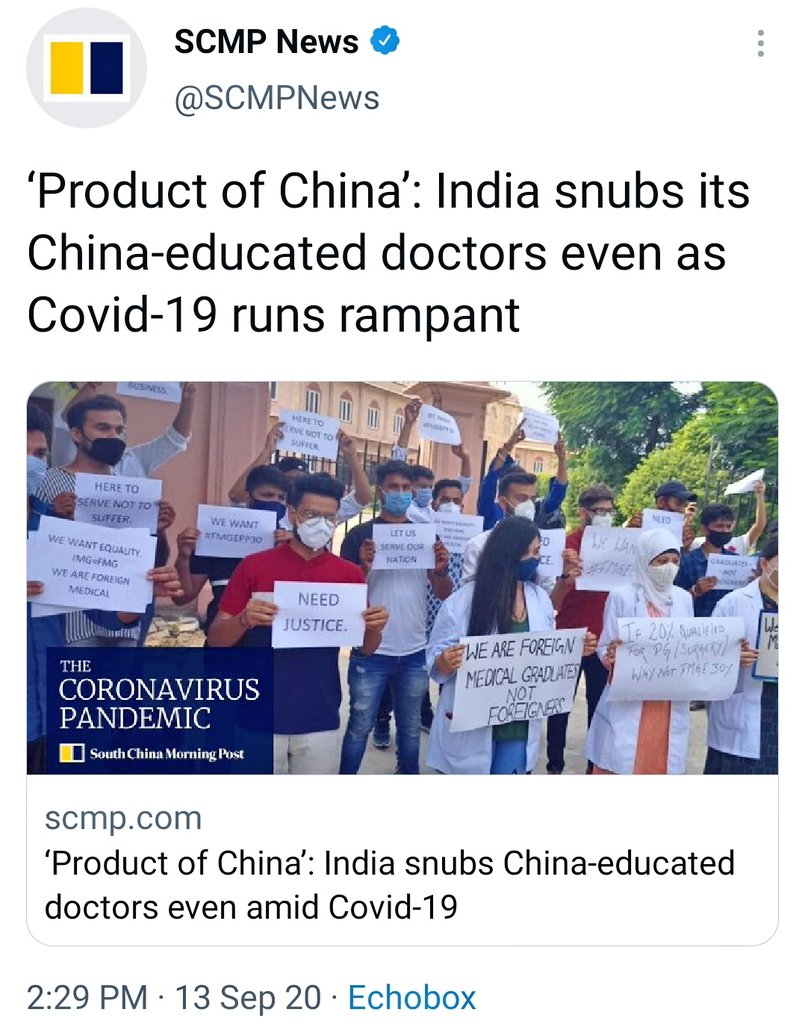 republicly's tweet photo. This is NOT new. MCI/NMC &amp; #NBE has routinely discriminated against #FMGs for decades.

There should be FMG representatives in both NMC and NBE to represent FMG interests.

The current officials are incapable of understanding the pain of these students.
#FMGE2021 #postponefmge https://t.co/Jv2P86ouZt