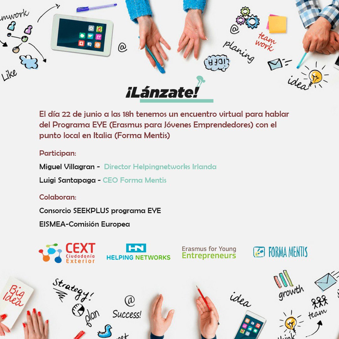 Después del éxito de la 1ª cita, VOLVEMOS con el foco puesto en ITALIA. 🟠👏

🌏 Participan: 
– Miguel Villagran – Director <a href="/HN_EUROPE/">Helpingnetworks</a> Irlanda.
- Luigi Santapaga (<a href="/Forma_Mentis/">FM Training Center</a> CEO)

¿Cuándo? Martes, 22 de junio a las 18h 
¿Cómo? Desde zoom ➡ bit.ly/3wfKns5