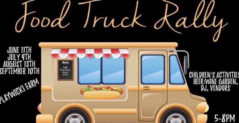 Check us out at the Food Truck Rally at Playwicki Farm tonight! Tons of awesome food trucks to choose from, and Christina &amp; Collin will be there with some delicious Naked Brewing beer 🍻