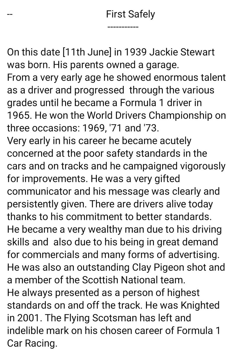 Today's Thoughts. #FridayFeeling #OnThisDay #ThoughtForTheDay #F1