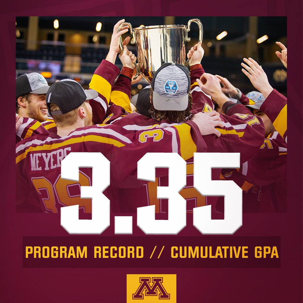 GopherHockey's tweet photo. Getting it done in 2020-21! 

The #Gophers posted a team cumulative GPA of 3.35 in both the Fall 2020 and Spring 2021 semesters -- the best academic performances in #PrideOnIce history. https://t.co/OsrMZAQmcU