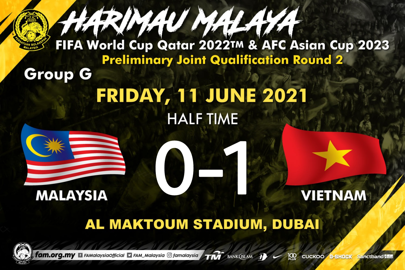 Fa Malaysia On Twitter Separuh Masa Kelayakan Piala Dunia 2022 Piala Asia 2023 11 Jun 2021 Waktu Uae Malaysia 0 1 Vietnam Nguyen Tien Linh 27 Fam Harimaumalaya Asianqualifiers Https T Co Xog2f2dot8 Twitter