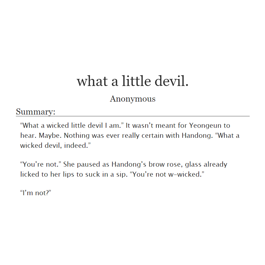 #ggjukebox FINAL: what a little devil. (dreamcatcher/rolling quartz, handong/yeongeun) archiveofourown.org/works/31874155
