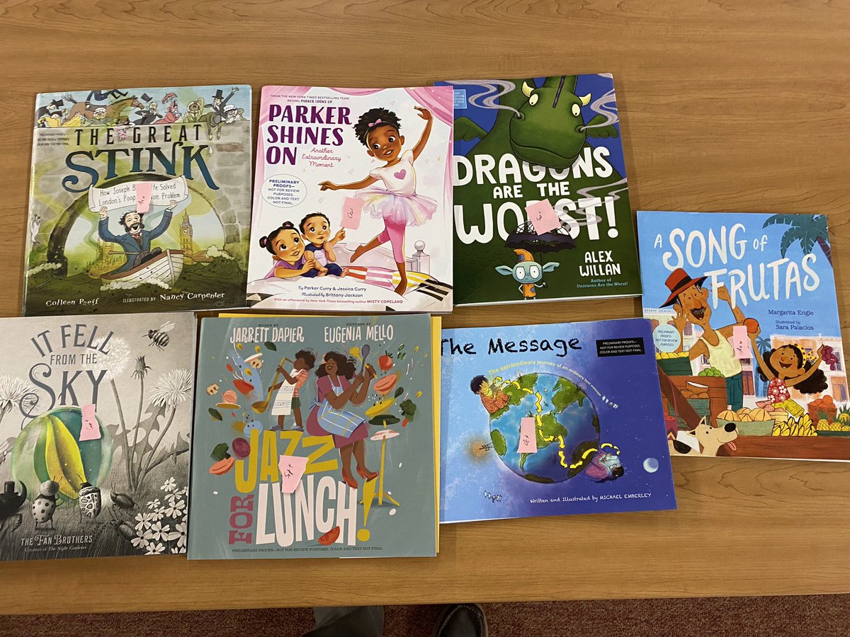 JustTakesOne1's tweet photo. Early fall pucks from @SimonKIDS. Just a small handful of great titles. @ColleenPaeff @NancyCarpntr @_parkercurry #jessicacurry #brittanyjackson #alexwillan @margaritapoet #sarapalciosillustrations @opifan64 #jarrettdapier @eumiel @michaelemberly https://t.co/v24JKhMSVA