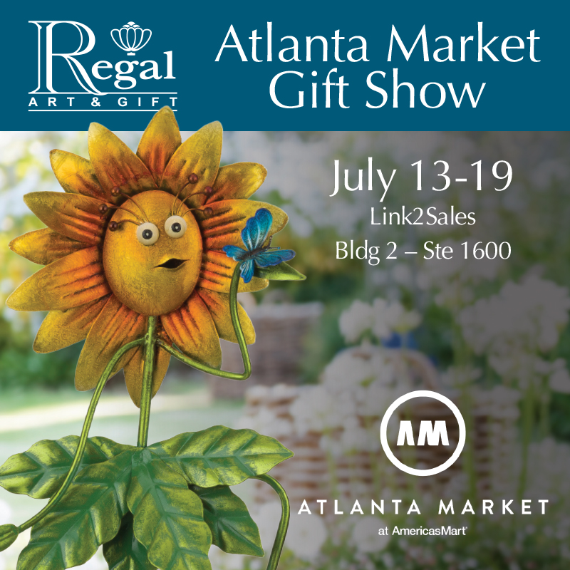 The #AtlantaMarket at #AmericasMart is back in-person next month and we can't wait to see you there! 

Visit us at the #Link2Sales Showroom - we're introducing our new 2022 products (over 200!)

Can't make the show? See where else we're going:
regalgift.com/about-us/trade…