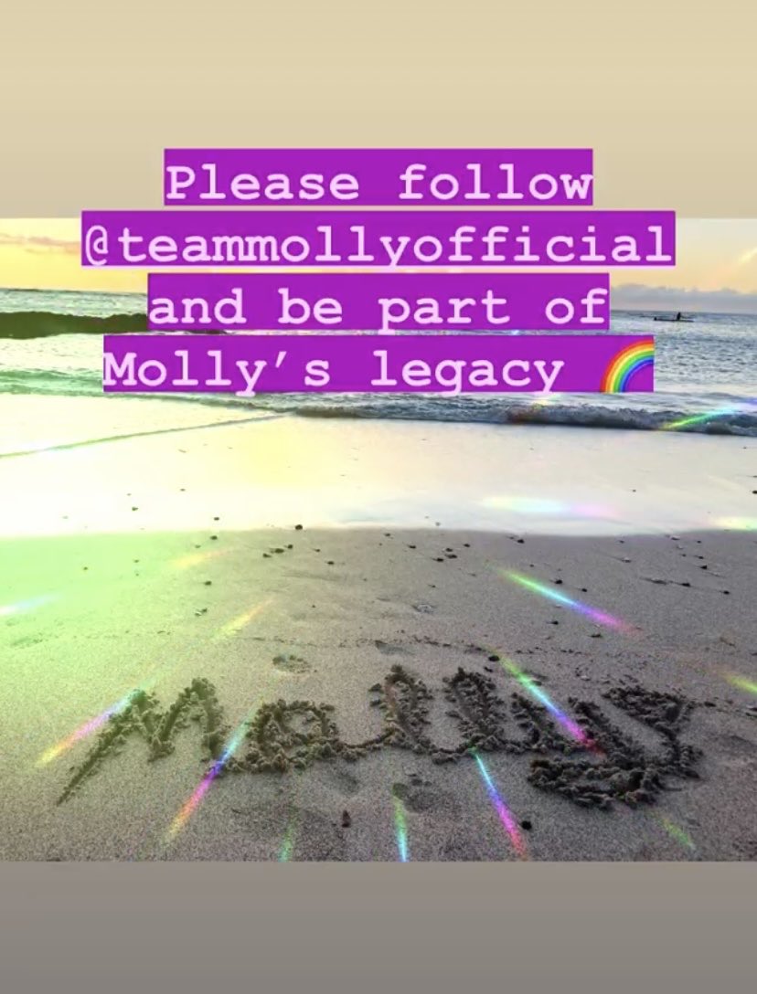 It took me forever to make this and post it as a story on Instagram 😅. I would LOVE for #TEAMMOLLY to follow so you can see the collective power and beauty of this movement that has grown from our tragedy. All the beach and #mollyrocks photos are posted there. I’m so proud!