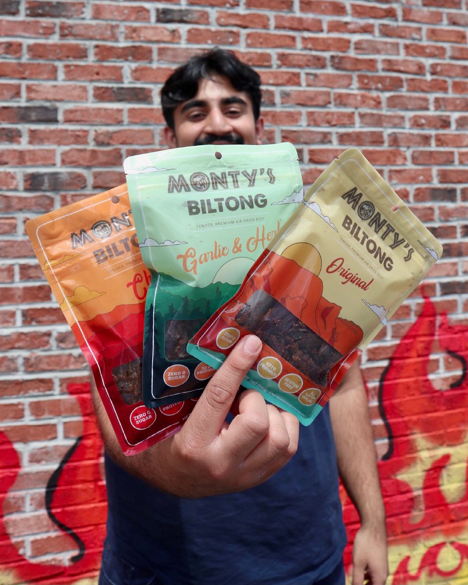 Get the starter pack to try all three flavors!!!

#biltong #glutenfree #keto #montys #montysbiltong #halal #muslim #easyketo #snackideas #healthysnacks #snack #sugarfree #beef #lowcarb #charcuterie #premiumbeef #halalfoodie #paleodiet #jerky #beefjerky #atlfoodie #halaljerky