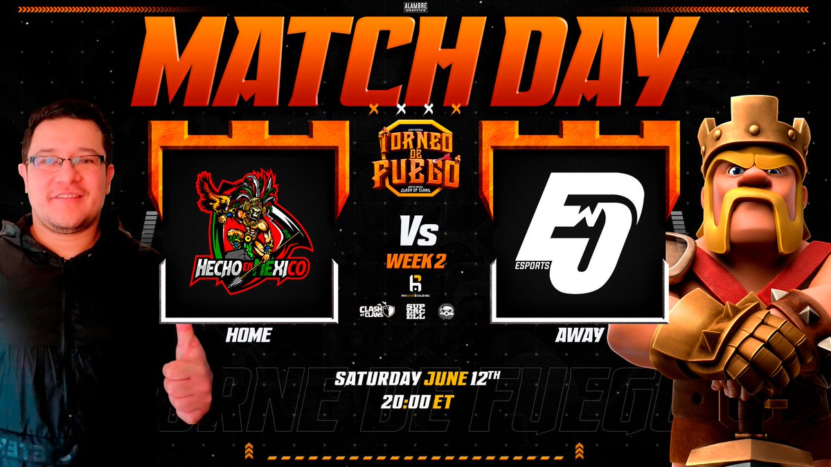 🔥<a href="/TorneodeFuego/">Torneo De Fuego🏆🔥</a> 🔥
**Week 2 |  Group C**
Saturday , 12th June
@hemcoc_ 🆚 <a href="/EliteWarClub/">EliteWar CLUB 🕹🎮</a> 
⏰ 20:00 pm 🇺🇸 
⏰ 02:00 am 🇪🇺
⏰ 19:00 pm 🇲🇽

Stream by:
🎙 <a href="/shioNwu/">shioN🔥</a> 
🎙 <a href="/marinaul/">marinaul</a>