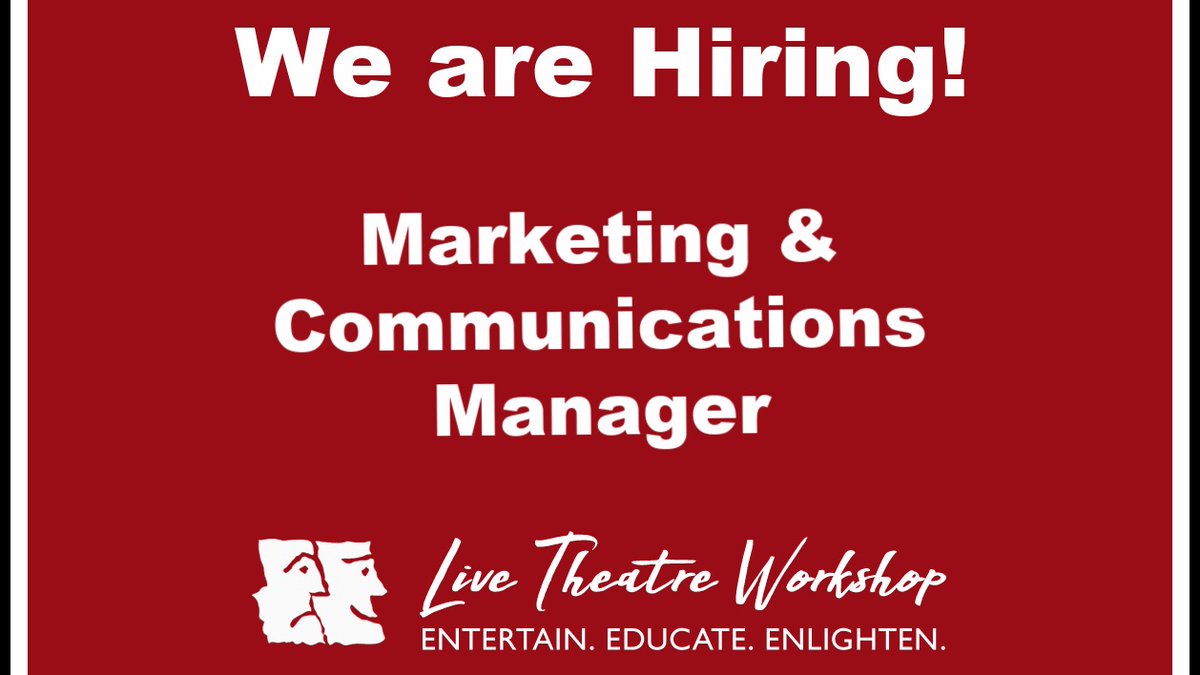 Is this the job for you?  Applications due July 1, 2021.

livetheatreworkshop.org/getinvolved/in…