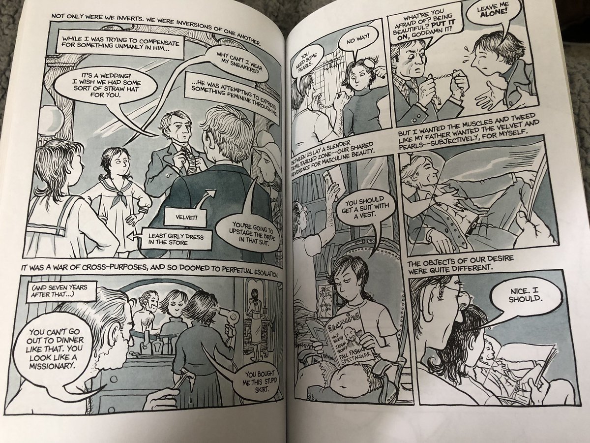 kabowers1992's tweet photo. @BoneysDr I thought this did a great balance of both! I think when dealing with content that’s so vulnerable it’s really effective to use comedy as a way to internalize it more. These pages show a good balance of humor and the gender identities they both struggled with. #WGS5810 #WGS4810 https://t.co/VC7RxzPufY