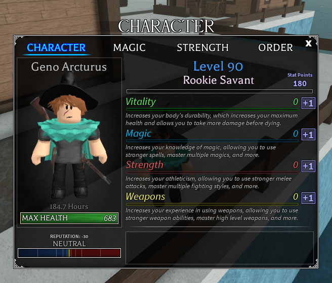 vetex on X: Here's what the stats UI looks like in Arcane Odyssey, also  every possible build type  / X