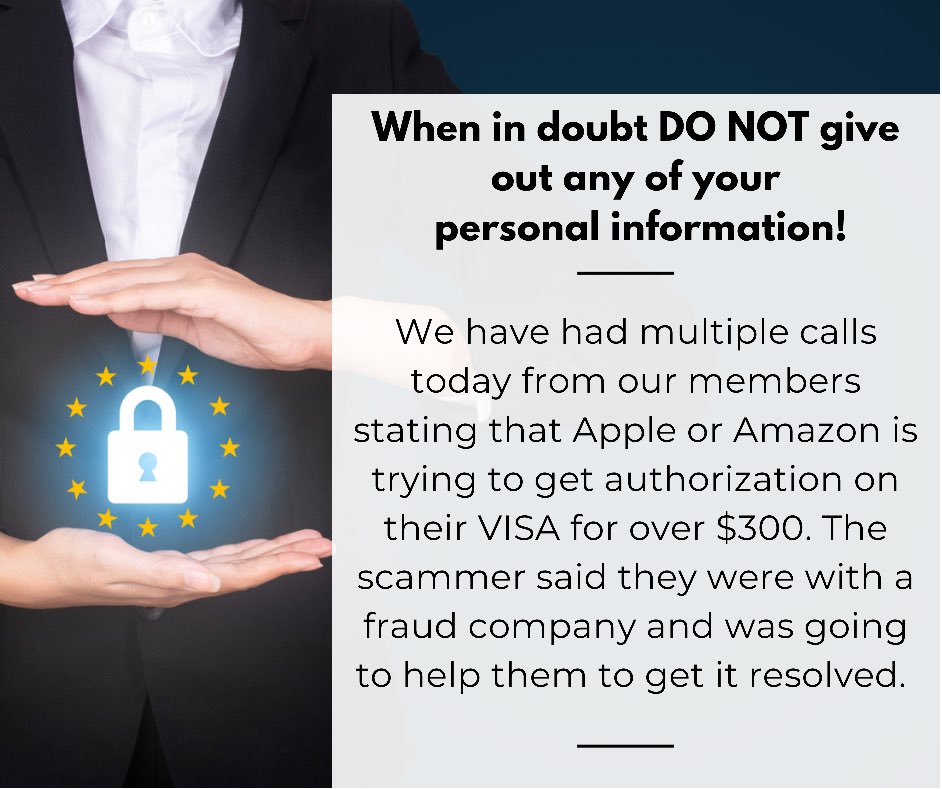 AchieveCU58's tweet photo. #fraud #preventingfraud #creditunionscare https://t.co/A7paB4eRIf