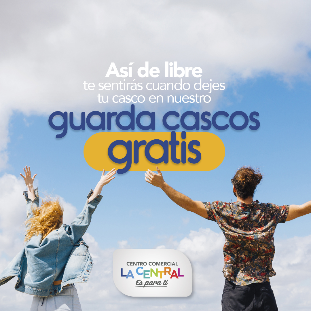 Cuando nos visites en moto, recuerda que no tienes que estar encartado con tus cascos por todo el Centro Comercial.
¡Tenemos guardacascos gratis para ti! 🏍️🛵⚠️
Lo encuentras en el sótano 5 de 1:30 pm a 9:30 pm.

#QuédateEnLaCentral #LaCentralSiempreTeCuida