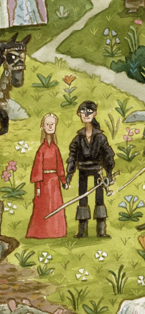 scottlava's tweet image. The painting is done, everyone! More on this to come, but please enjoy this very romantic experience in the land of grassy hills and leafy trees.