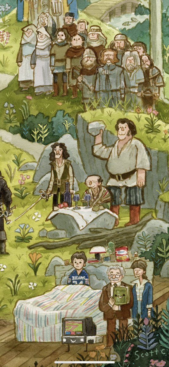 scottlava's tweet image. The painting is done, everyone! More on this to come, but please enjoy this very romantic experience in the land of grassy hills and leafy trees.