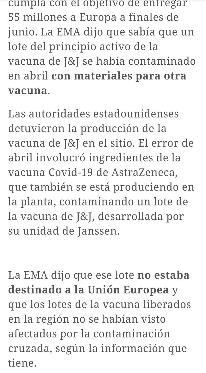Pi98543532's tweet image. 60 millones de dosis contaminadas... que hayan detectado de momento. 
Y ojo, la Astrazeneca se fábrica EN LA MISMA PLANTA.