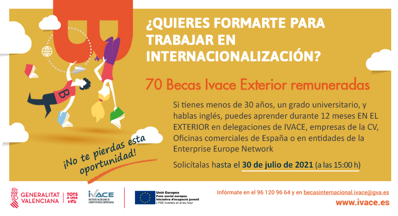 garantia_juv's tweet photo. 📌 ¿Eres menor de 30 años y quieres una oportunidad en el exterior? Te interesan las #BecasIVACE de la Comunidad Valenciana para graduados universitarios.
✔️ Requisitos: inscritos en #GarantíaJuvenil
✔️ Inscripción hasta el 30 de julio
➕ INFO 👉 https://t.co/3mz4zZatKR https://t.co/OTOjkQs8io
