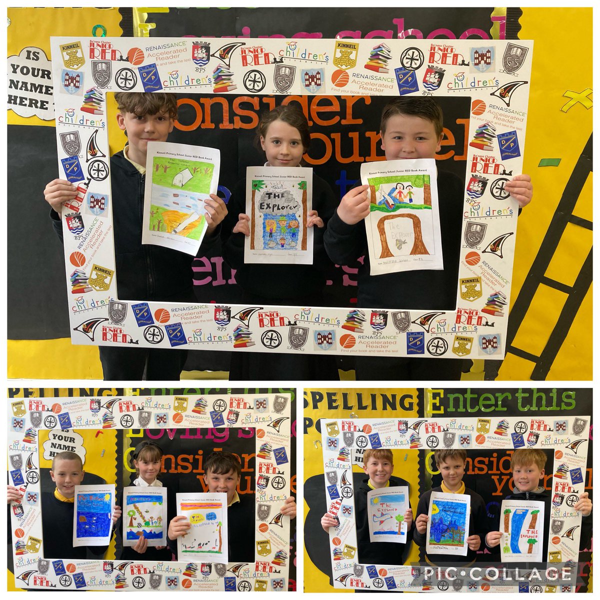MissEganKPS's tweet photo. Have a look at all of our fantastic #JuniorRED entries. P5 worked so hard to create their alternative book covers and blurbs for The Explorer by Katherine Rundell ๐. @BAEnglish6 https://t.co/4uIBHYqY3O