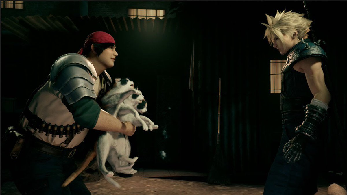 Cloud: What's the name of that guy we always run into at the market?

Wedge: His cat's name is Mr. Whiskers.

Cloud: That's not... That's not what I asked.

Wedge: That's the information I have.