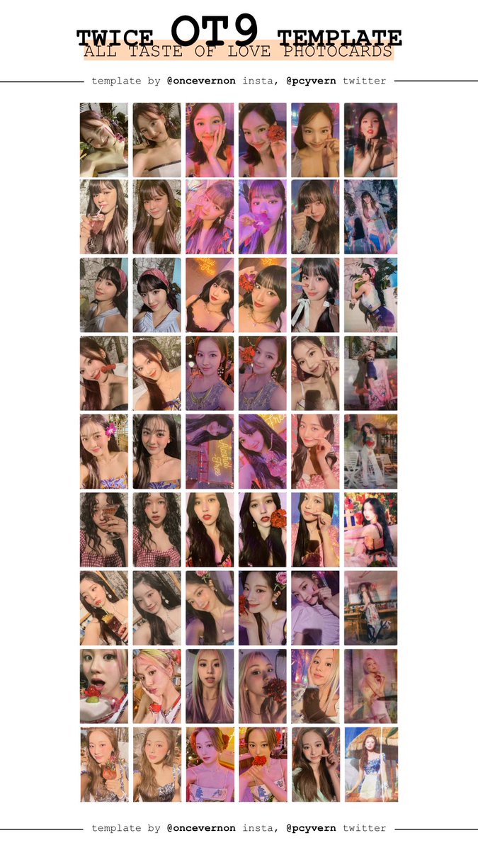 Bella I Made A Full Template With All Taste Of Love Photocards And Lenticulars And Then Made Individual Ot9 Templates For Each Set All Pc Versions On T Co Qokqvt5wrs In Twice