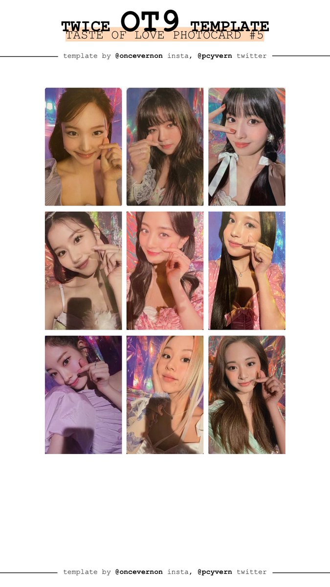 Bella I Made A Full Template With All Taste Of Love Photocards And Lenticulars And Then Made Individual Ot9 Templates For Each Set All Pc Versions On T Co Qokqvt5wrs In Twice