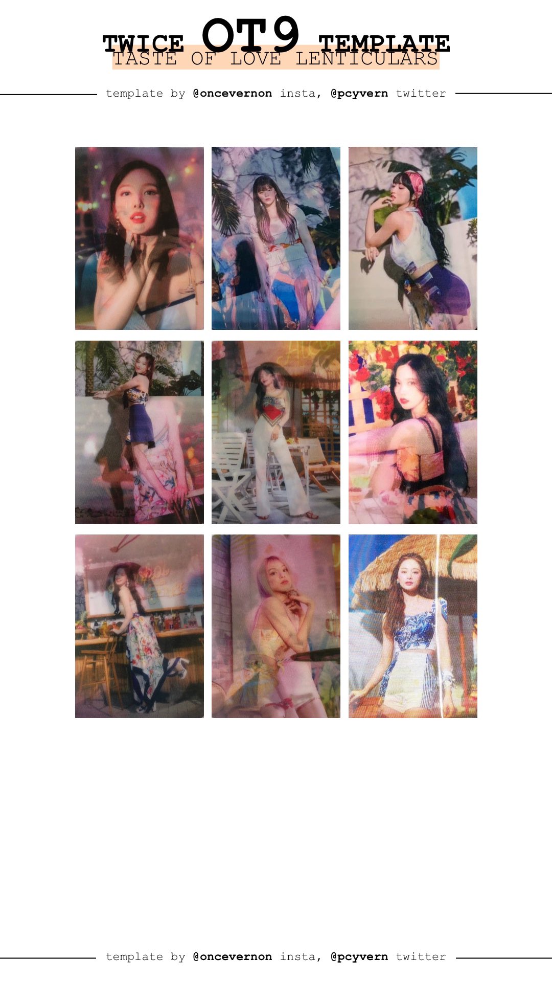 Bella I Made A Full Template With All Taste Of Love Photocards And Lenticulars And Then Made Individual Ot9 Templates For Each Set All Pc Versions On T Co Qokqvt5wrs In Twice