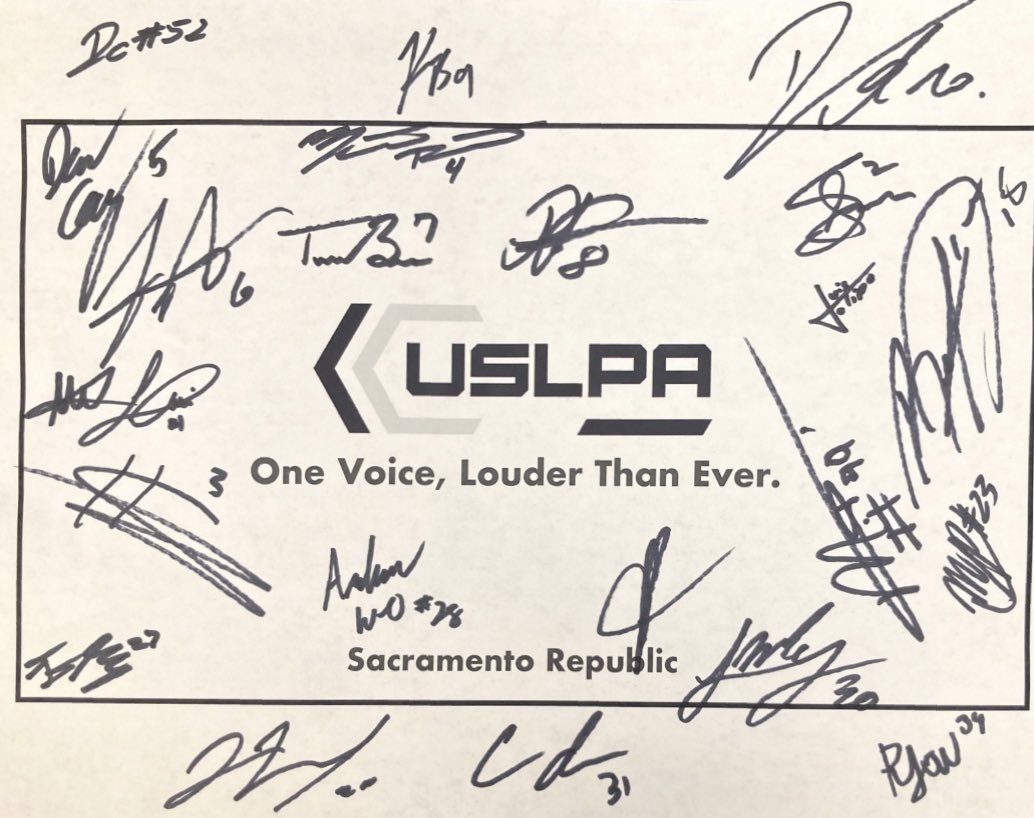 The Players of <a href="/SacRepublicFC/">Sacramento Republic FC</a> stand UNITED with #OneVoice #LouderThanEver