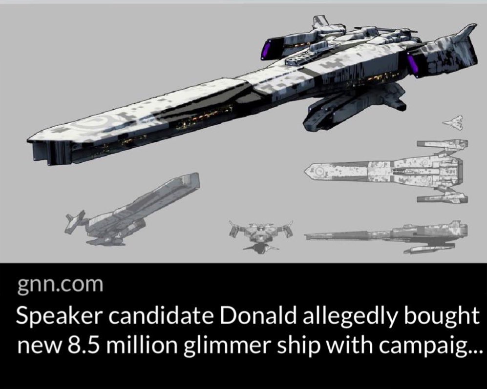 GuardianNewsNe's tweet photo. BREAKING: Speaker candidate @DestinyDonald45 allegedly paid 8.5 million glimmer in campaign funds for new Dead Orbit Cruiser. Developing story. https://t.co/ZXRODctoJx