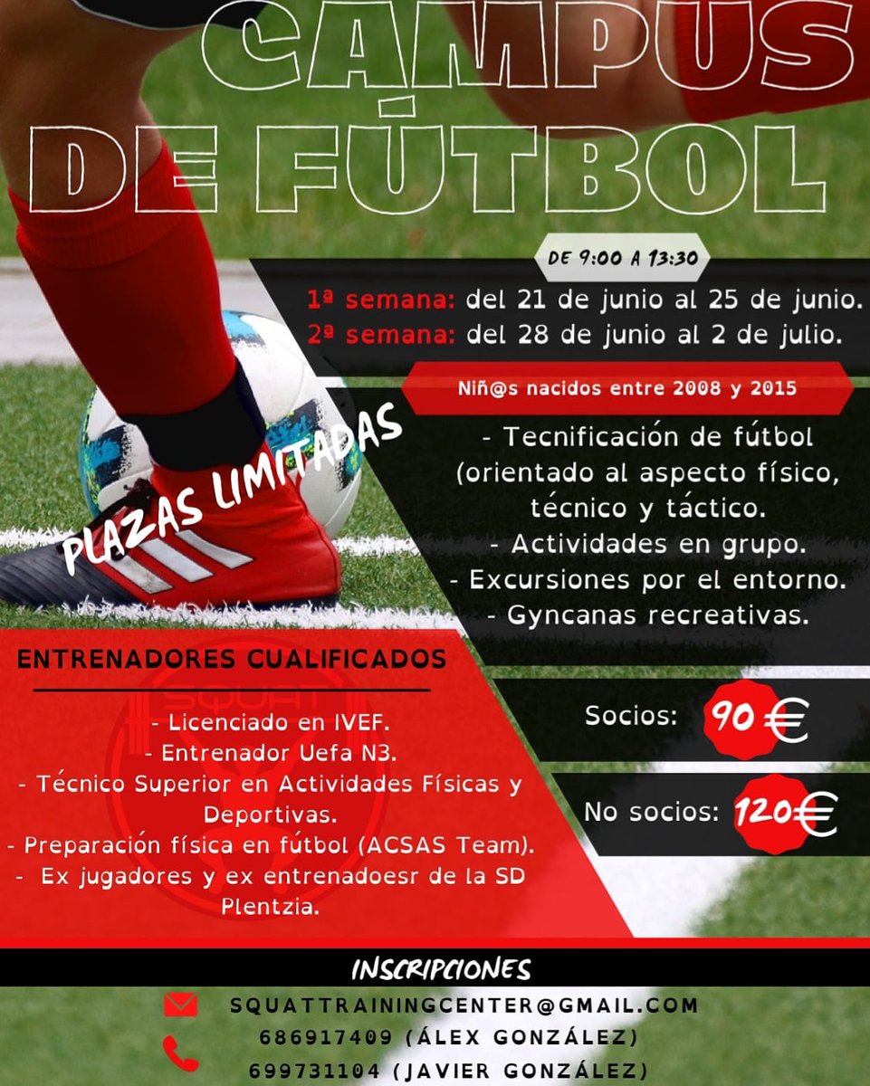 No dejad para el final, porque las plazas por semana se están completando. Aún quedan plazas.