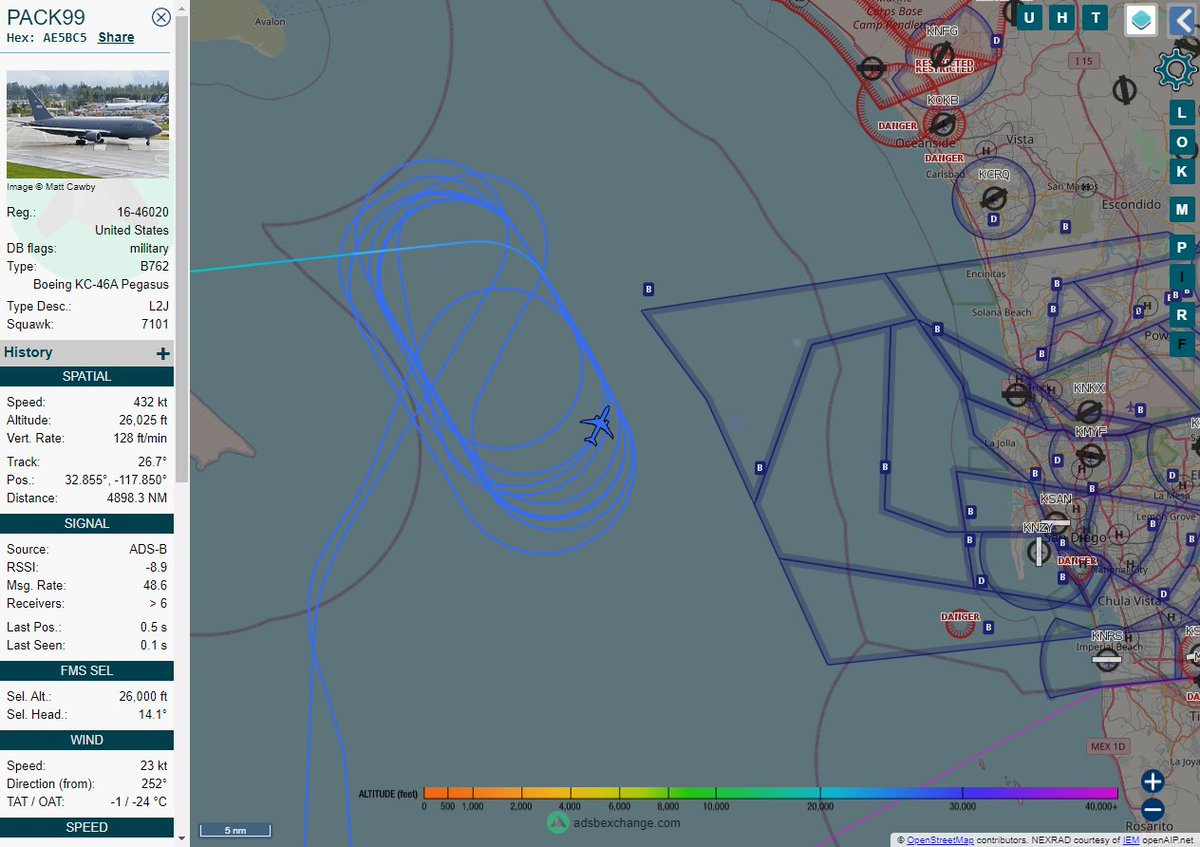 Radar_Assistant's tweet image. MULTI ADSBX MANOEUVRING ALERT : At time Fri Jun 11 20:26:46 2021 #PACK99   was likely to be manoeuvring at FL260 15nm from NSD Beaver_TACAN_US
 near unknown - geo locator service failed #AvGeek #ADSB globe.adsbexchange.com/?icao=AE5BC5&amp;amp;z…