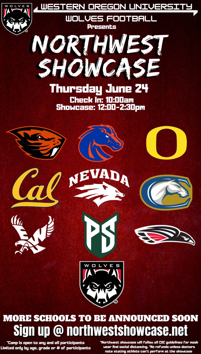 THENWSHOWCASE's tweet photo. Thursday June 24th! 

Open to all lineman and skills positions in class of 22,23,24. 

Retweet if you plan on coming to The Northwest Showcase. Excited to see all the talent. 

Register: https://t.co/k3Y2cU8GhU https://t.co/gAgomDctDY