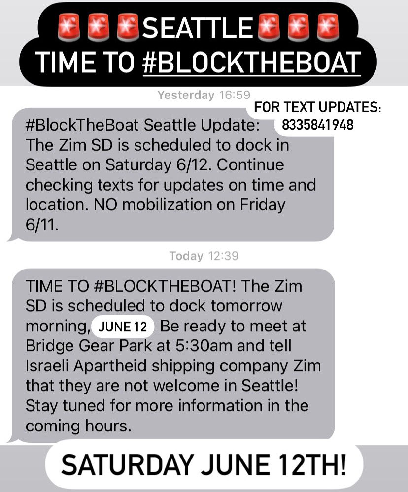 #seattleprotest #blocktheboat #bds