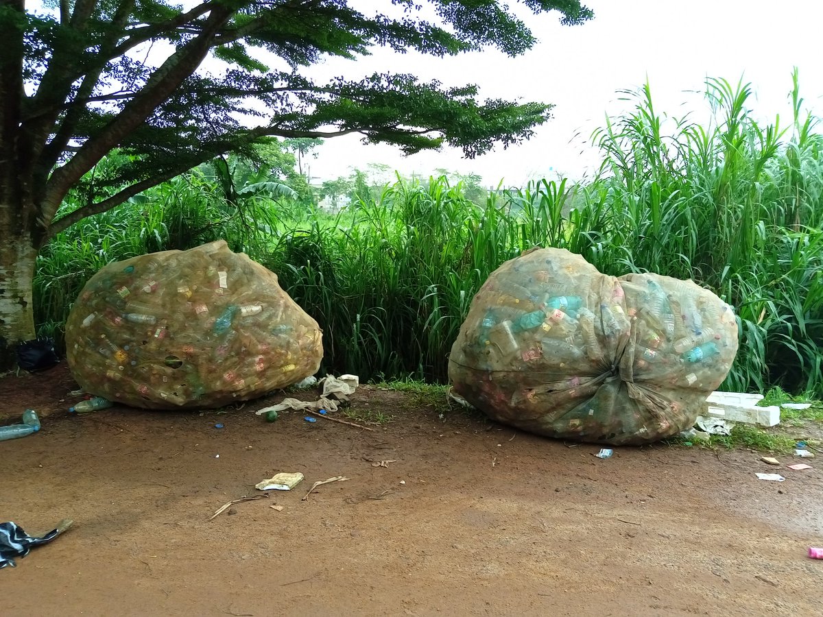 Madiba20161's tweet photo. Another River cleaned up today Friday 11  of June in Douala Cameroon!!!
We keep up the goal : collect up to 1000kg of plastics bottles per day!
#wekeepinpiring

#Cleanup #Beatplasticpollution #Actlocallyandimpactglobally #Madiba&amp;Nature #Cameroon #ForAGreenAndCleanWorld https://t.co/aCkRTXkryE