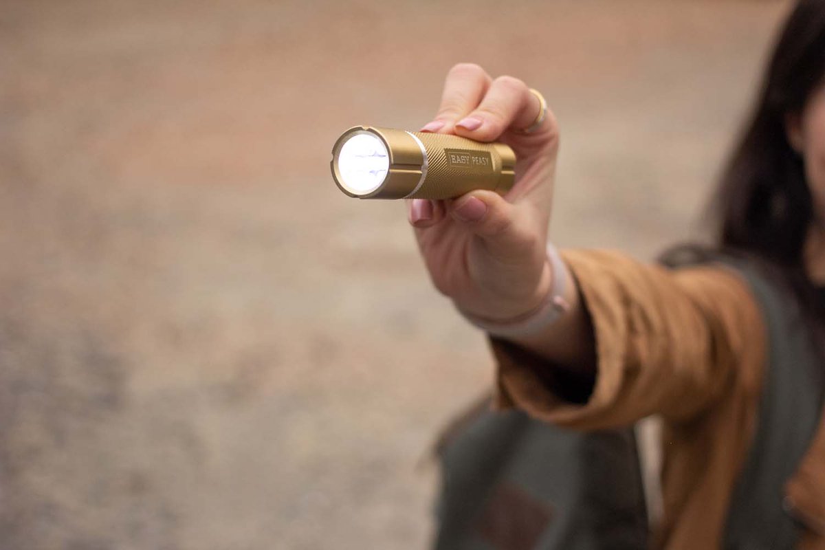 The Finley Mill Stashlight is an LED flashlight that doubles as a secret stash compartment. Fit money, matches, or small notes inside for safekeeping. You can even use it as a bottle opener!